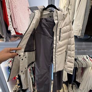Obermeyer White Ski Jacket and Gray Ski Pants